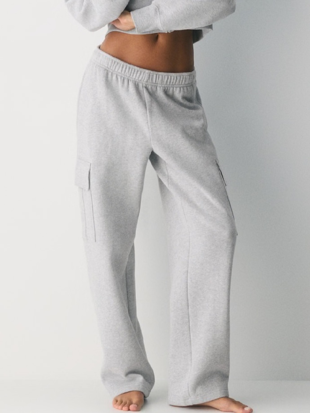 Aritzia Sweatfleece Mega Cargo Sweatpant in Heather Chrome